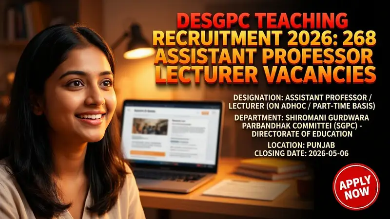 DESGPC Teaching Recruitment 2026 Assistant Professor Lecturer