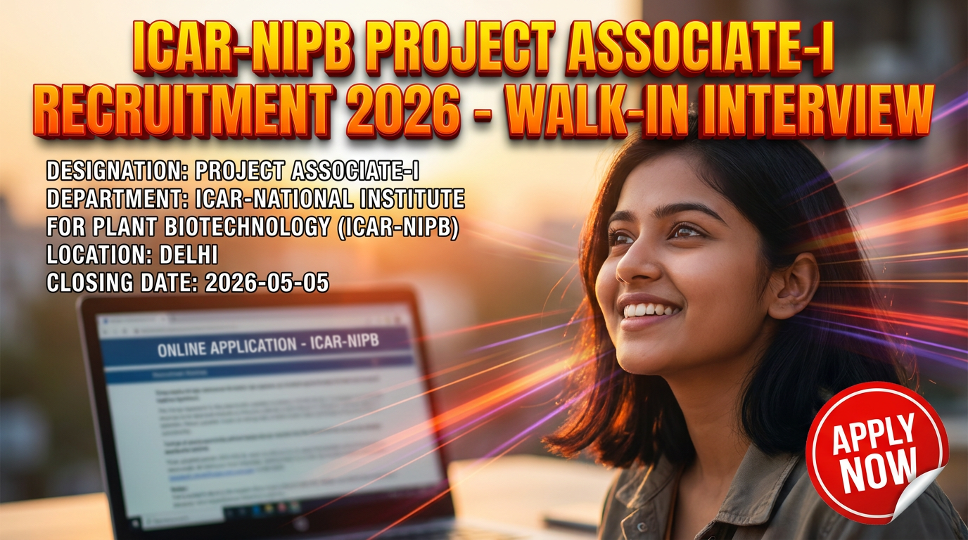 ICAR-NIPB Project Associate-I recruitment