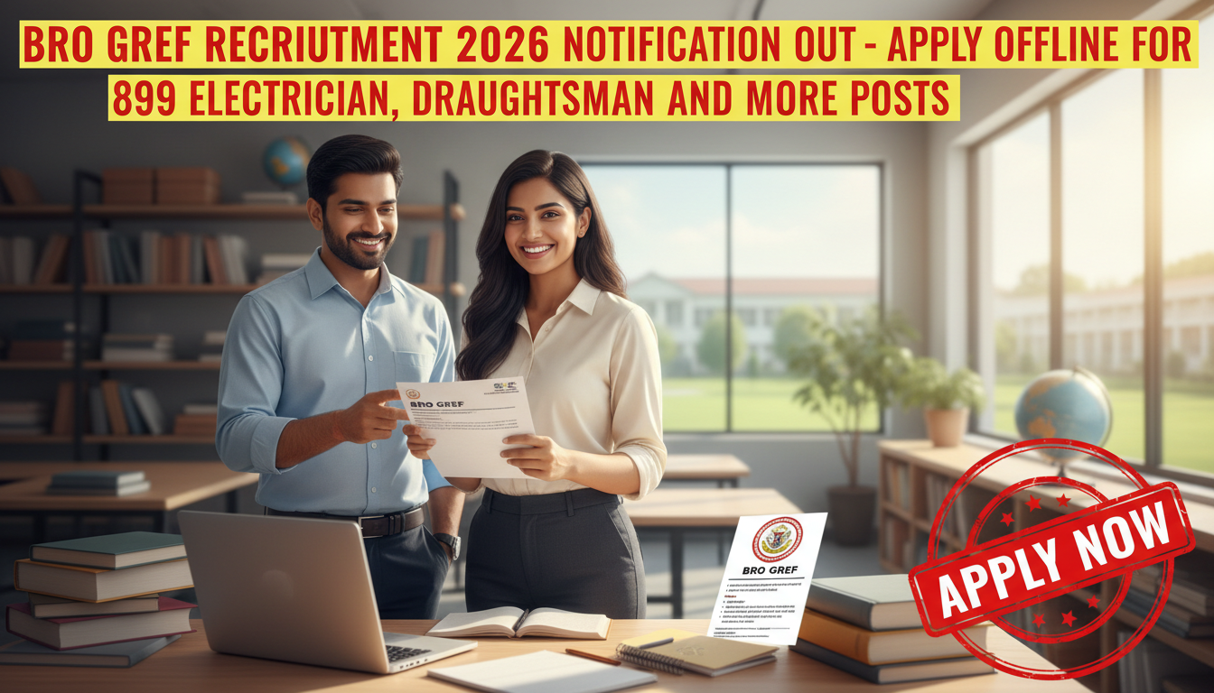 BRO GREF Recruitment 2026 notification for 899 Electrician and Draughtsman posts