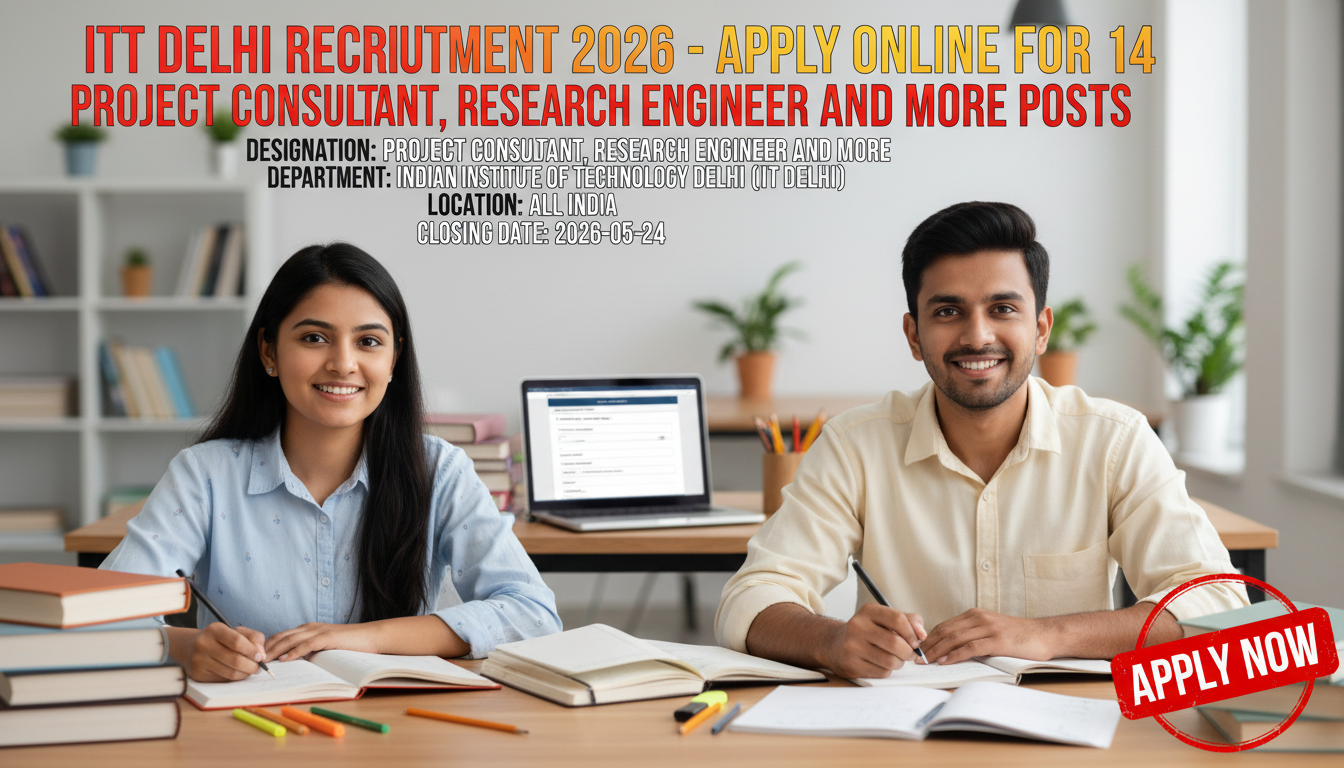IIT Delhi Project Consultant and Research Engineer Recruitment 2026