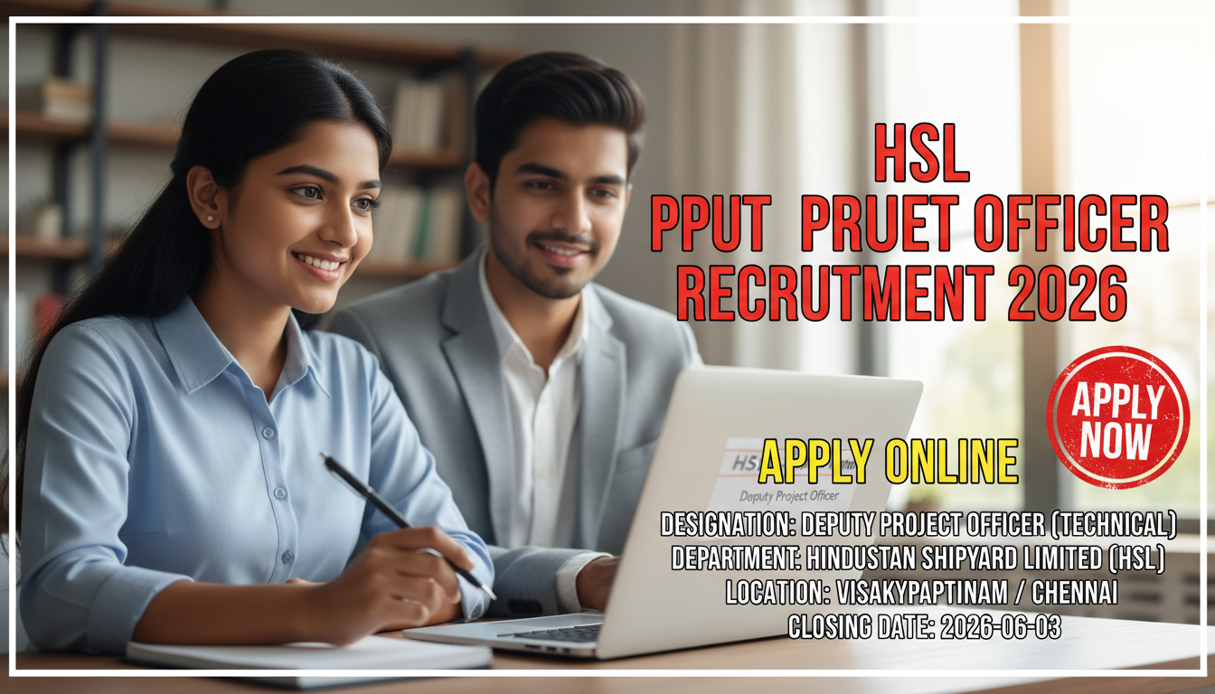 Hindustan Shipyard Limited (HSL) Deputy Project Officer recruitment