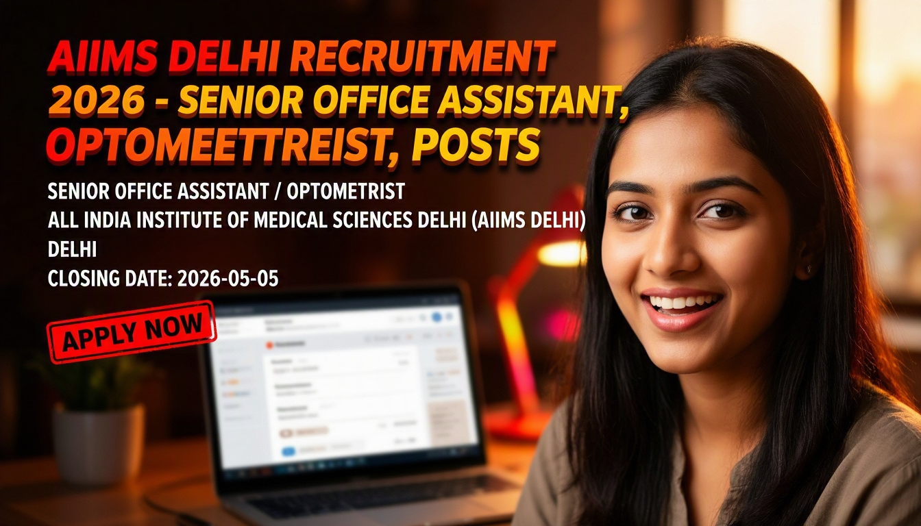 AIIMS Delhi Senior Office Assistant and Optometrist recruitment