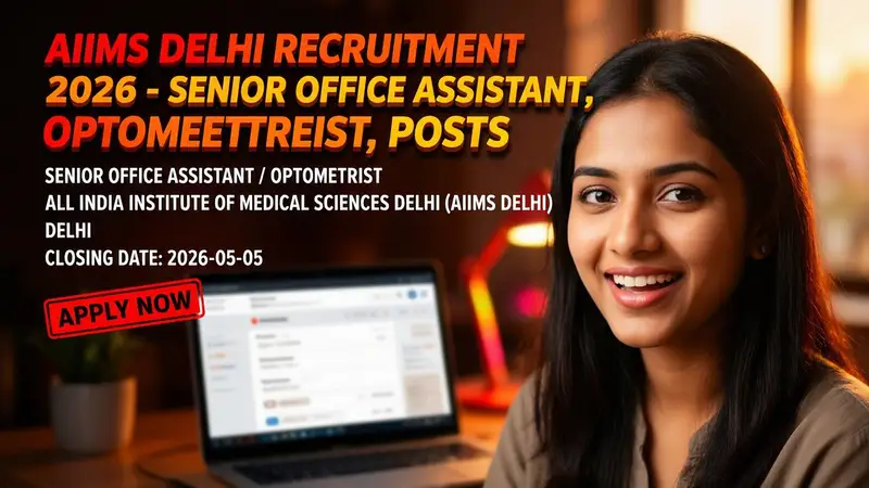 AIIMS Delhi Senior Office Assistant and Optometrist recruitment