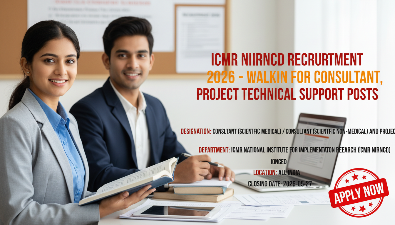 ICMR NIIRNCD Recruitment for Consultant and Project Technical Support posts