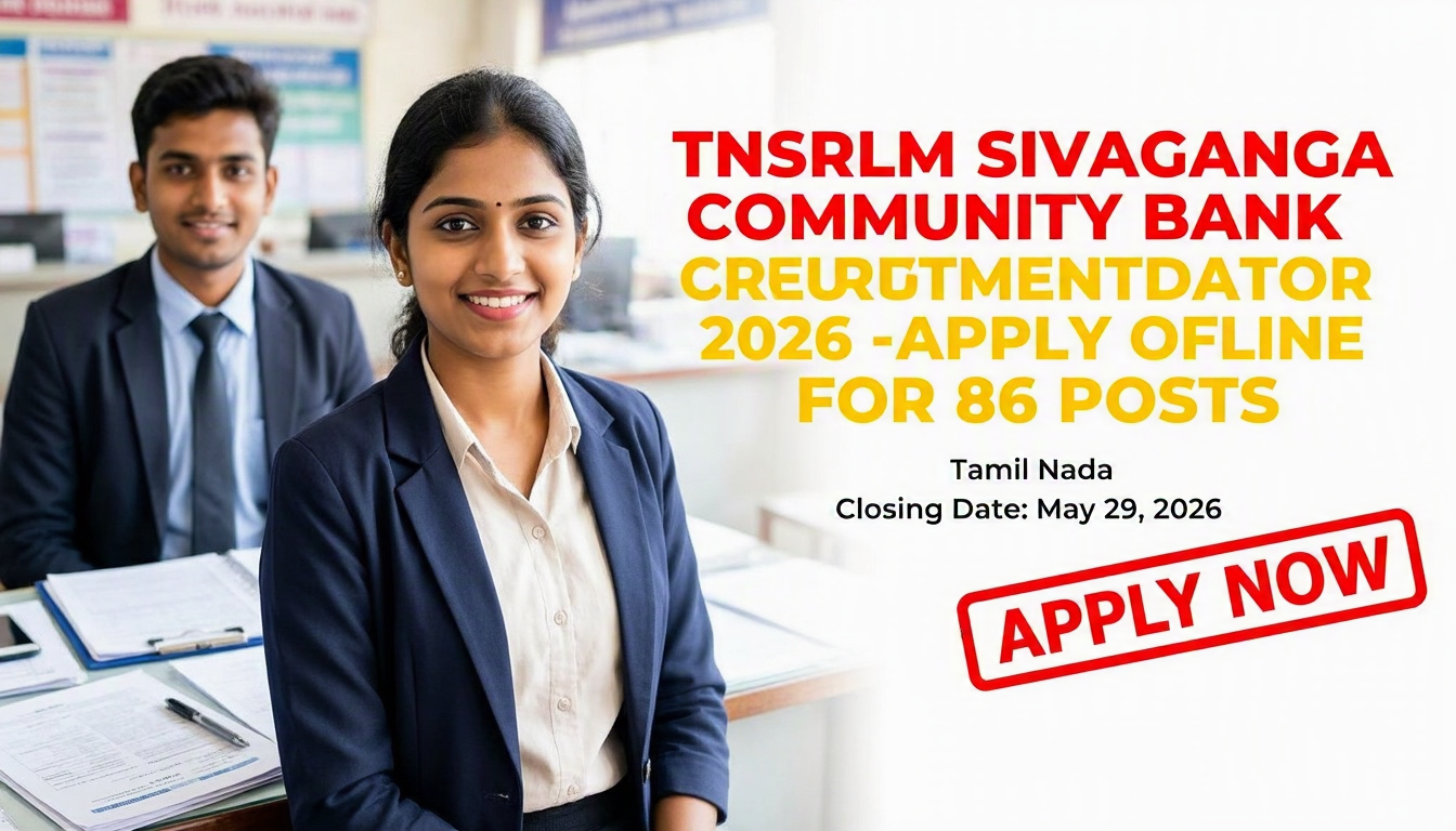 TNSRLM Sivaganga Community Bank Coordinator Recruitment 2026 notification for 86 posts