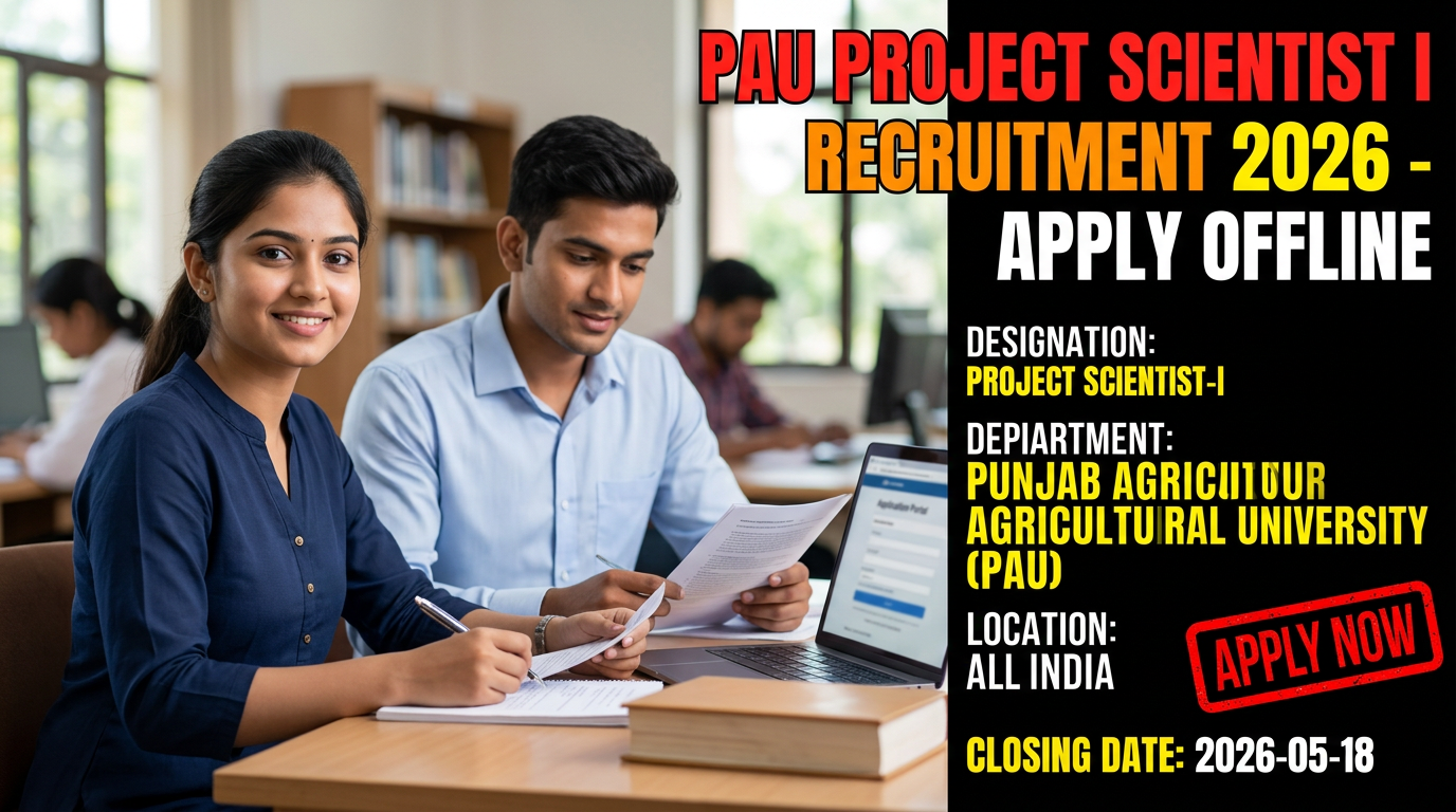 PAU Project Scientist I Recruitment 2026 notification for 1 post in agricultural sciences