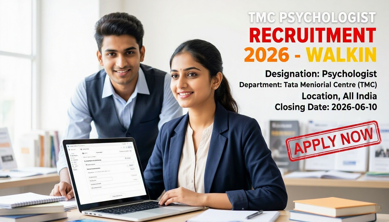 Tata Memorial Centre Psychologist recruitment 2026 walkin interview notification