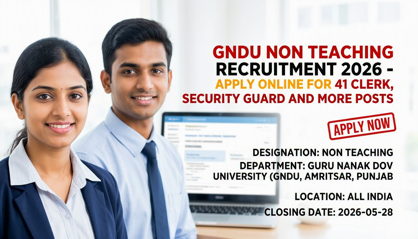 Cover image for GNDU Non Teaching Recruitment 2026 41 Clerk, Security Guard and More Posts