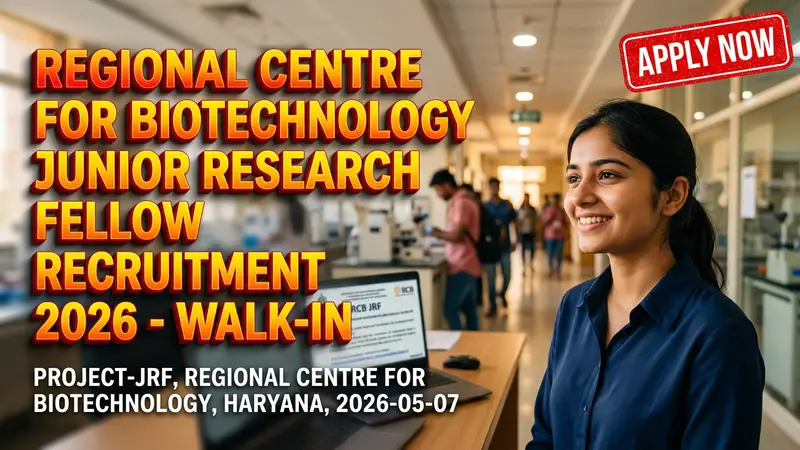 Regional Centre for Biotechnology Project-JRF recruitment