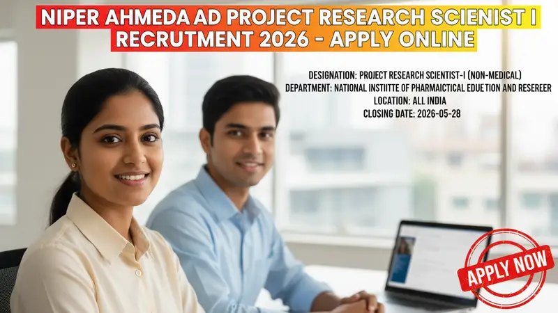 NIPER Ahmedabad Project Research Scientist I Recruitment 2026