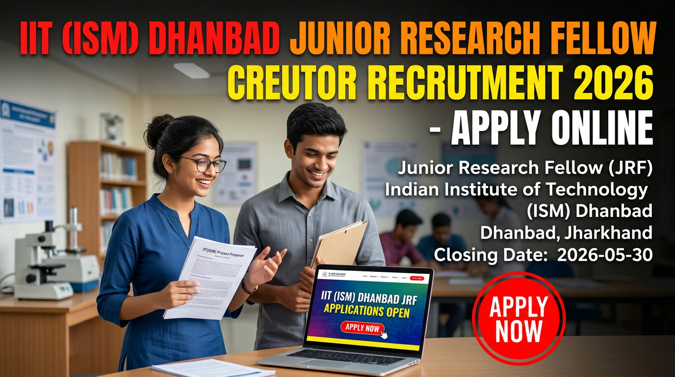 IIT ISM Dhanbad Junior Research Fellow recruitment notification 2026