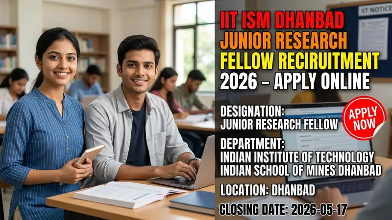IIT ISM Dhanbad Junior Research Fellow Recruitment 2026 notification
