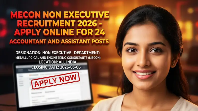 MECON Non-Executive Recruitment 2026 for 24 Accountant and Assistant Posts