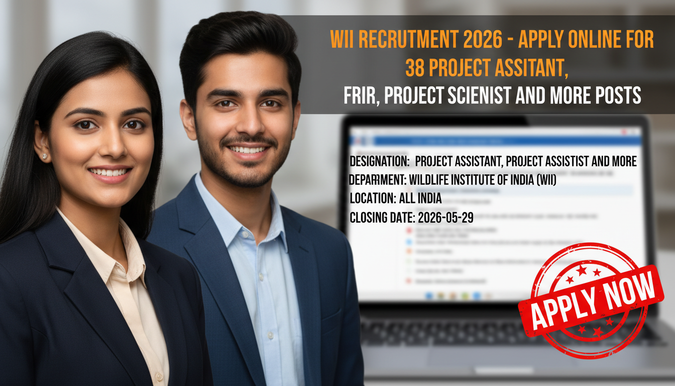 Wildlife Institute of India (WII) recruitment for Project Assistant and Project Scientist posts