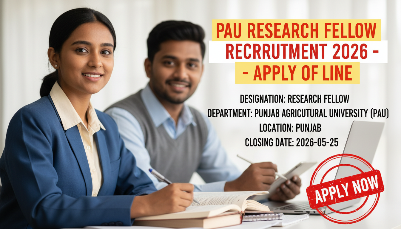 Punjab Agricultural University (PAU) Research Fellow recruitment