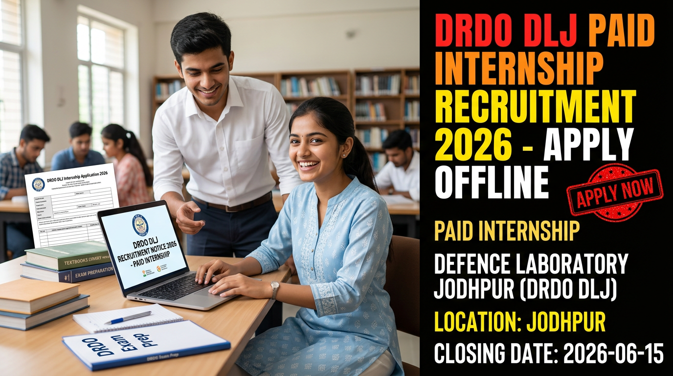 DRDO Defence Laboratory Jodhpur Paid Internship 2026 recruitment notification