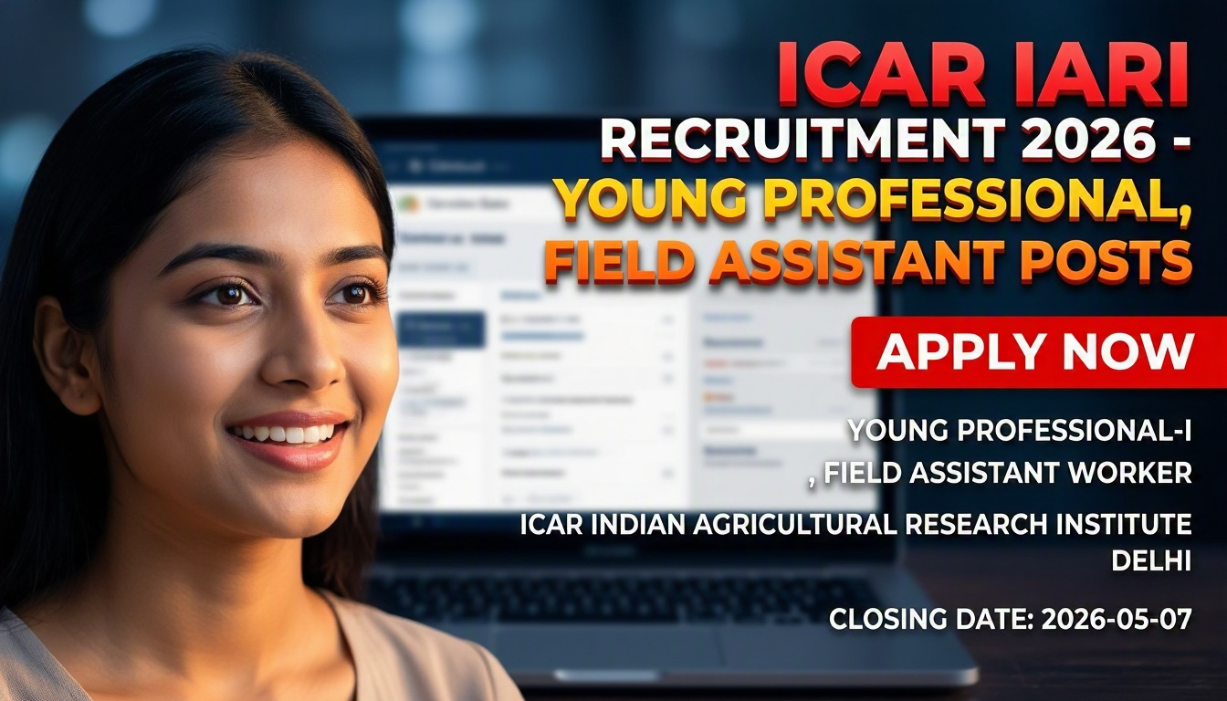ICAR Indian Agricultural Research Institute recruitment for Young Professional and Field Assistant