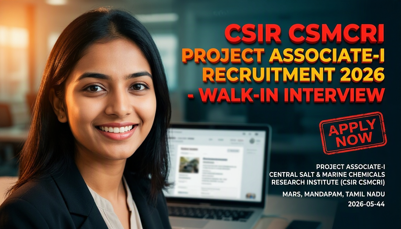 CSIR CSMCRI Project Associate-I recruitment