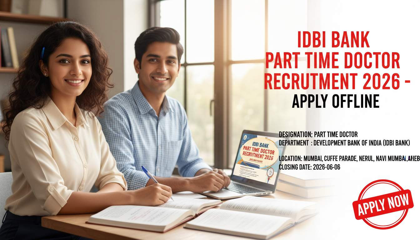 IDBI Bank Part Time Doctor Recruitment 2026 notification for MBBS/MD qualified doctors