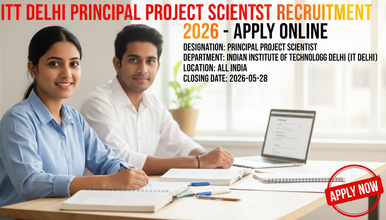 IIT Delhi Principal Project Scientist recruitment