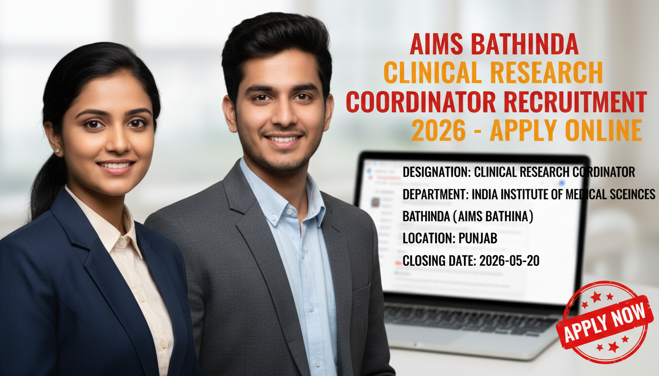 AIIMS Bathinda Clinical Research Coordinator recruitment