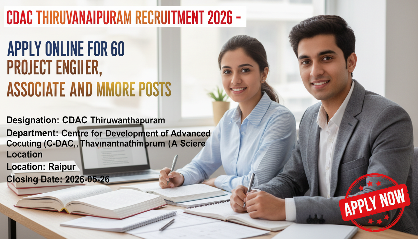 CDAC Thiruvananthapuram Project Staff Recruitment 2026