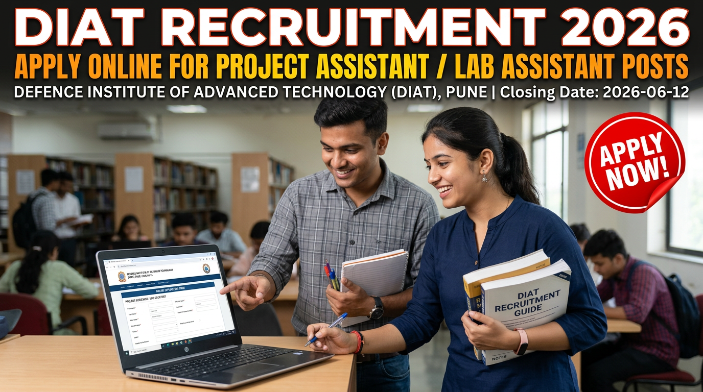 DIAT Project Assistant Lab Assistant Recruitment 2026 notification