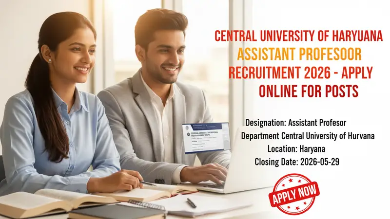 Central University of Haryana Assistant Professor Recruitment 2026