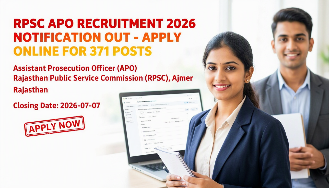 RPSC Assistant Prosecution Officer Recruitment 2026 notification for 371 posts