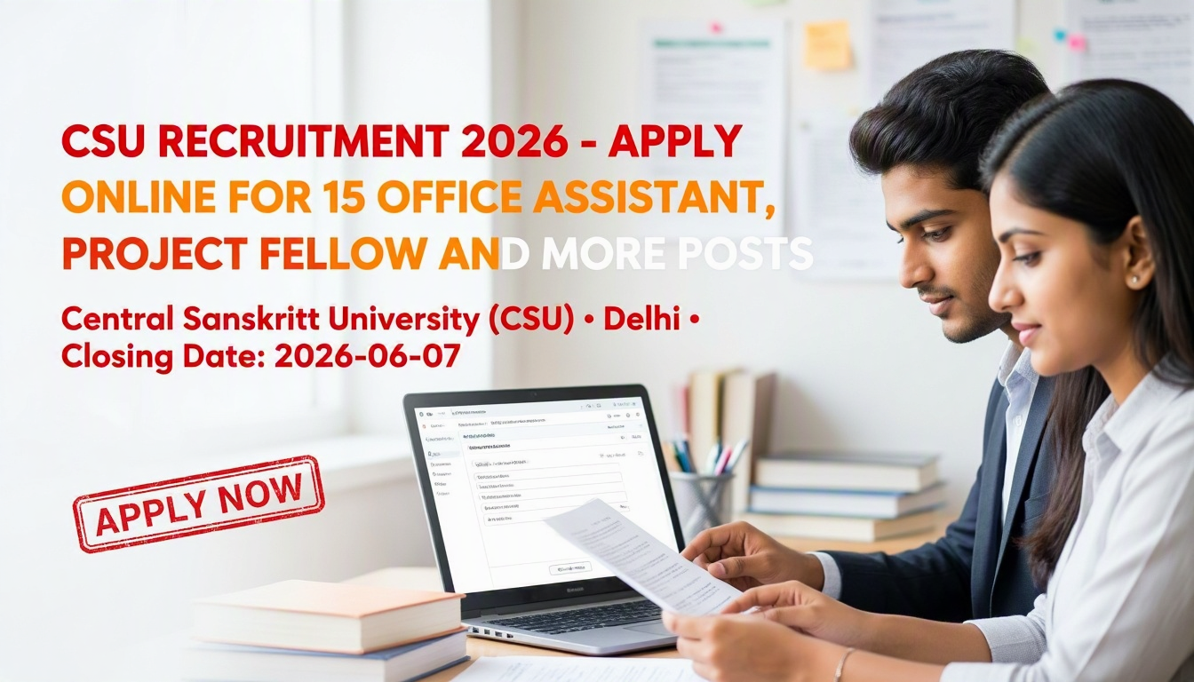 Central Sanskrit University CSU Recruitment 2026 notification for 15 contractual positions