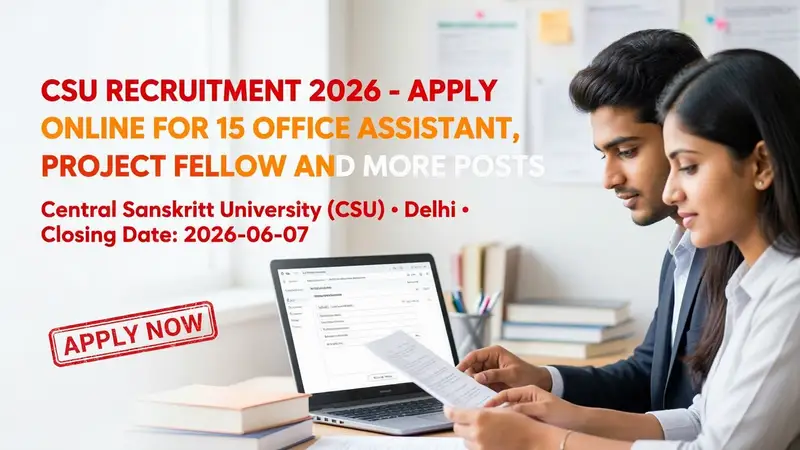Central Sanskrit University CSU Recruitment 2026 notification for 15 contractual positions