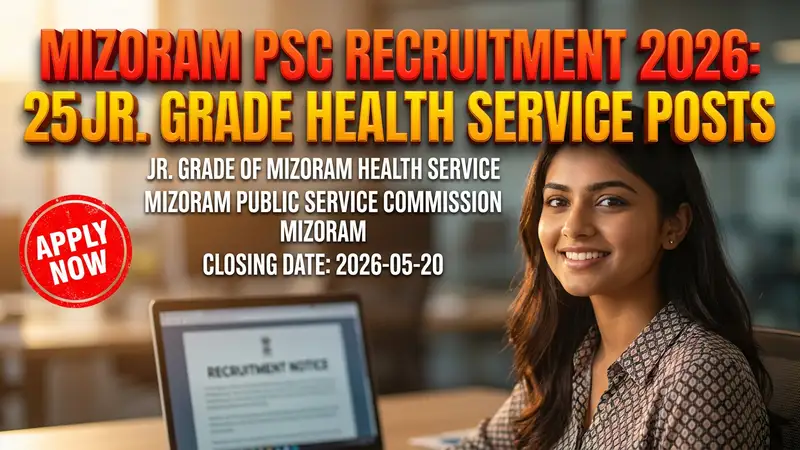 Mizoram Public Service Commission Jr. Grade of Mizoram Health Service recruitment