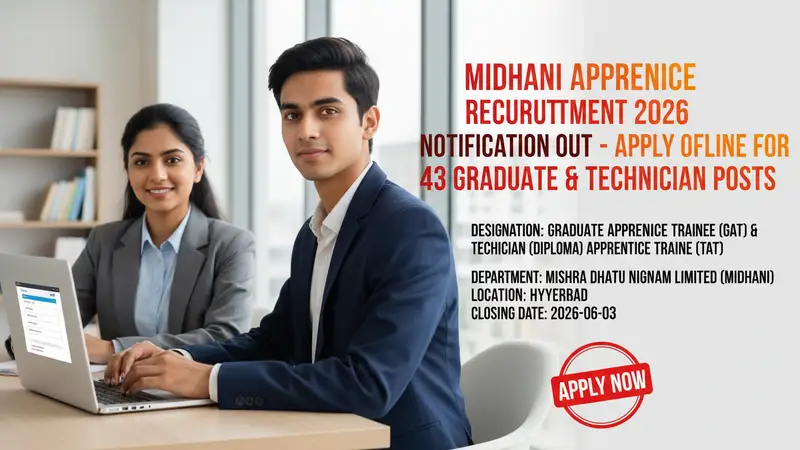 MIDHANI Apprentice Recruitment 2026