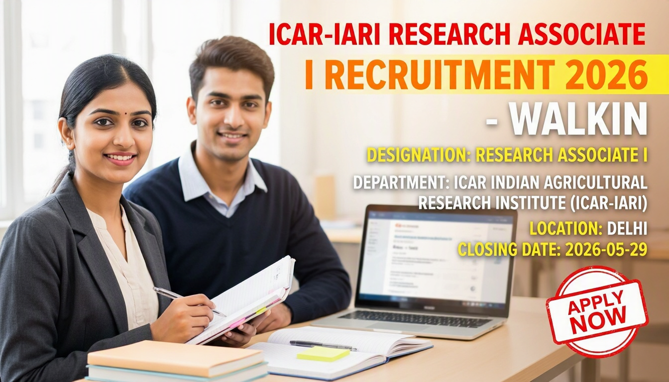 ICAR-IARI Research Associate I recruitment