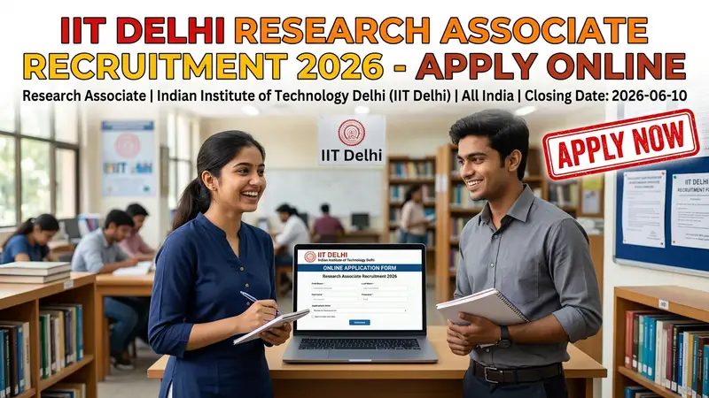 IIT Delhi Research Associate recruitment 2026 notification for 2 vacancies