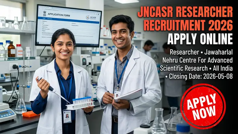 JNCASR Researcher Recruitment 2026 notification for PhD Life Sciences candidates
