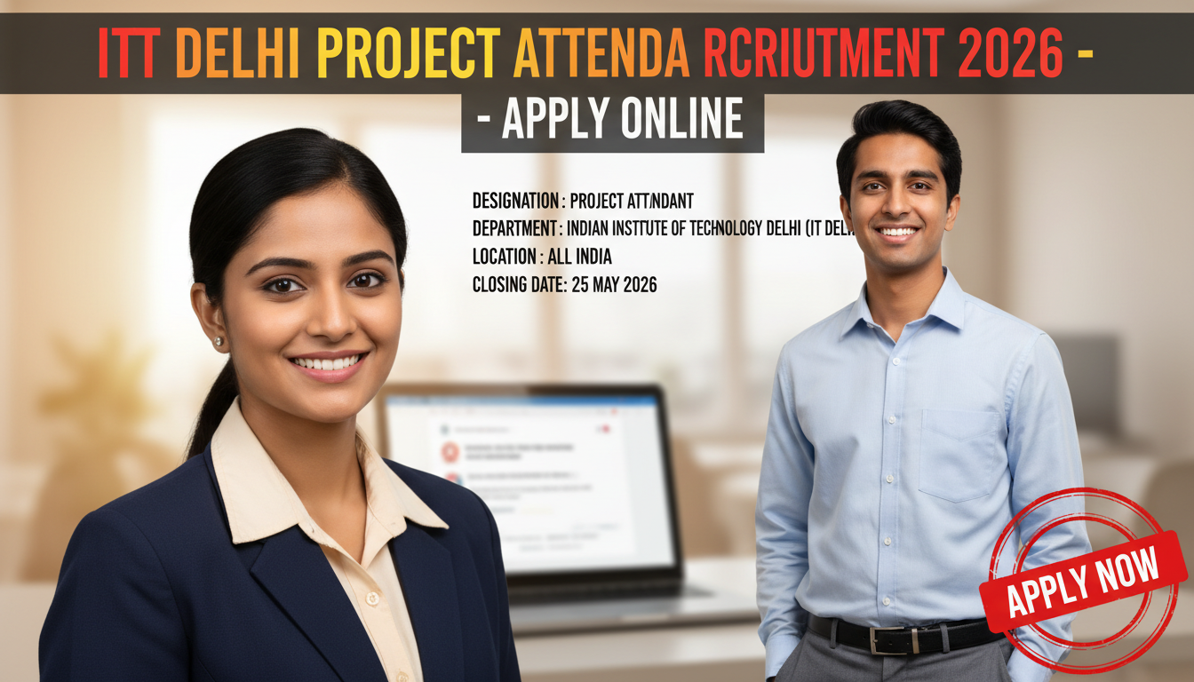 IIT Delhi Project Attendant Recruitment 2026 official notification and application details