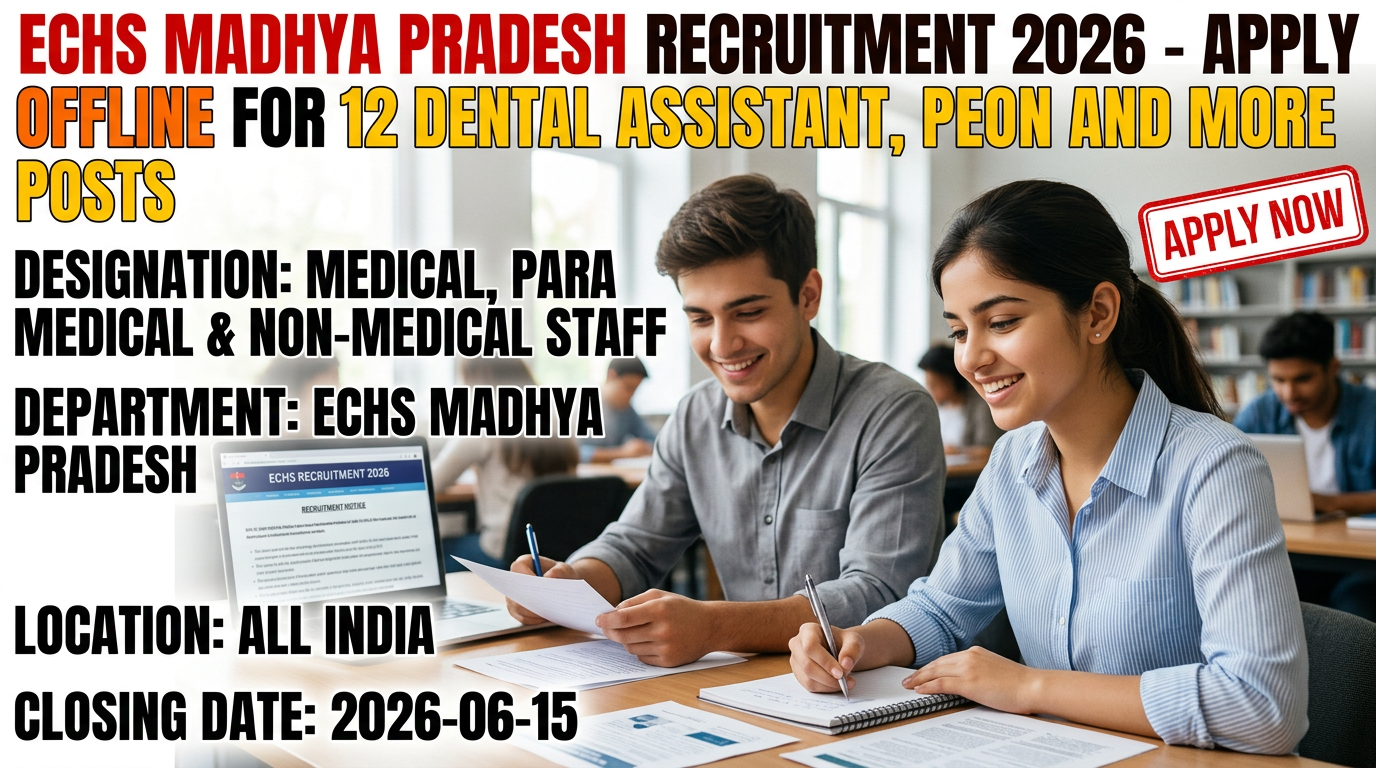 ECHS Madhya Pradesh Recruitment 2026 for Medical and Non-Medical Staff