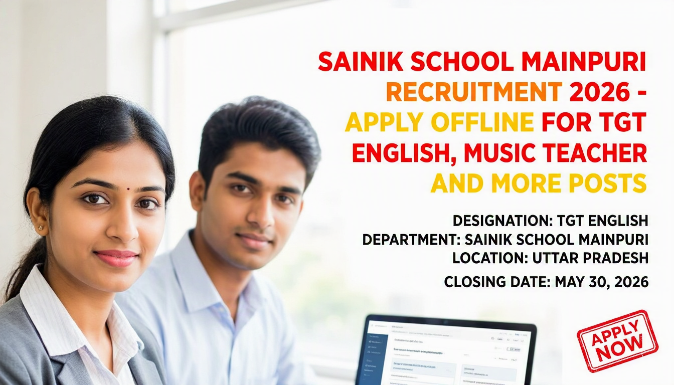 Sainik School Mainpuri Recruitment 2026