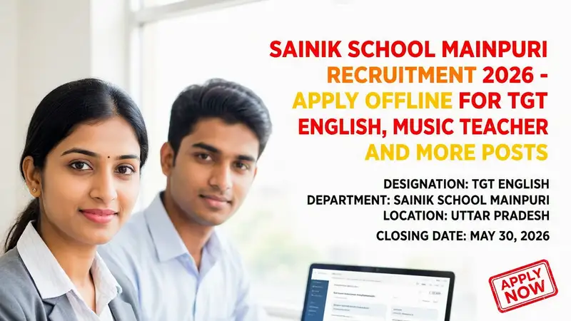 Sainik School Mainpuri Recruitment 2026