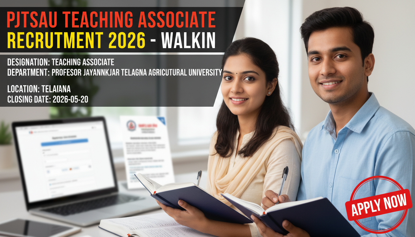 Professor Jayashankar Telangana Agricultural University Teaching Associate recruitment