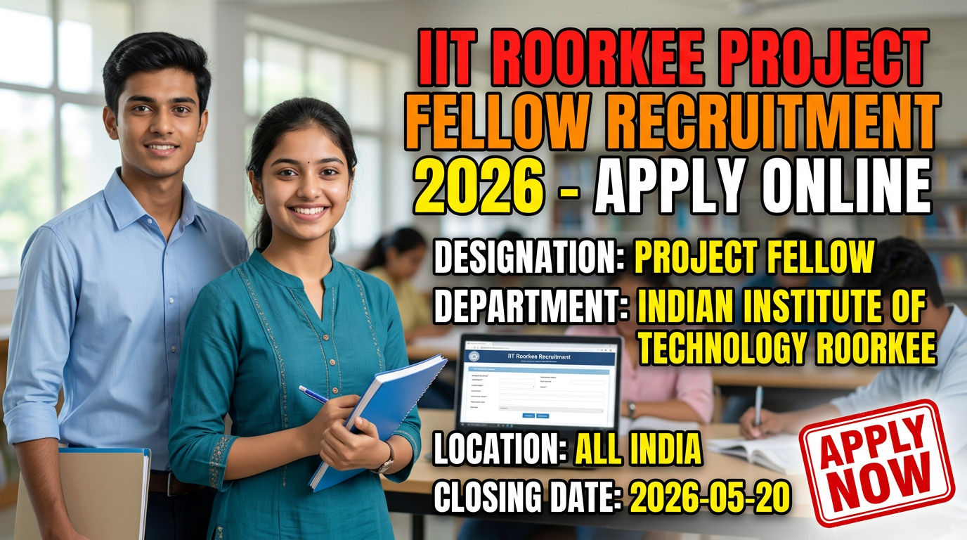 IIT Roorkee Project Fellow Recruitment 2026 notification for engineering PhD candidates