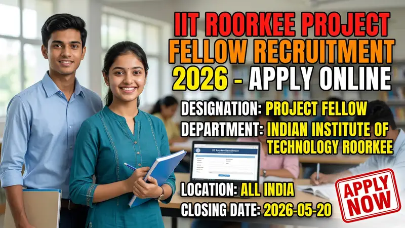 IIT Roorkee Project Fellow Recruitment 2026 notification for engineering PhD candidates