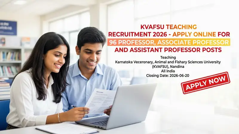 KVAFSU Teaching Recruitment 2026 notification for Professor Associate Professor Assistant…