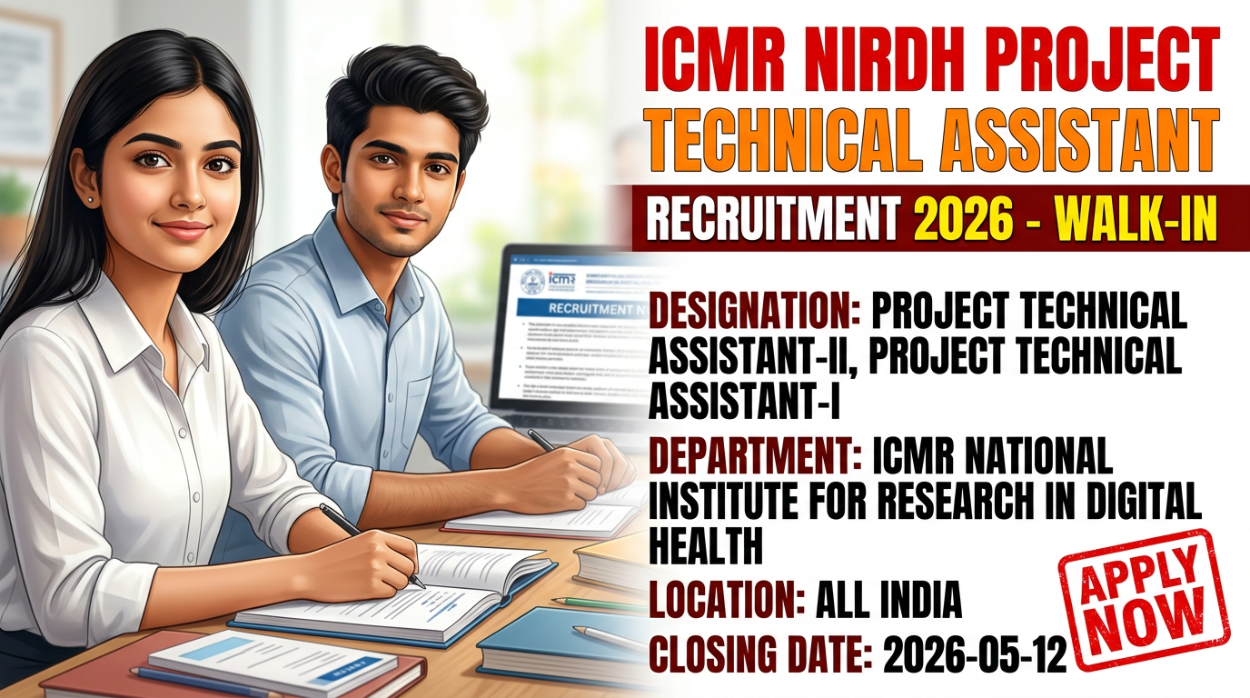 ICMR National Institute for Research in Digital Health Project Technical Assistant recruitment