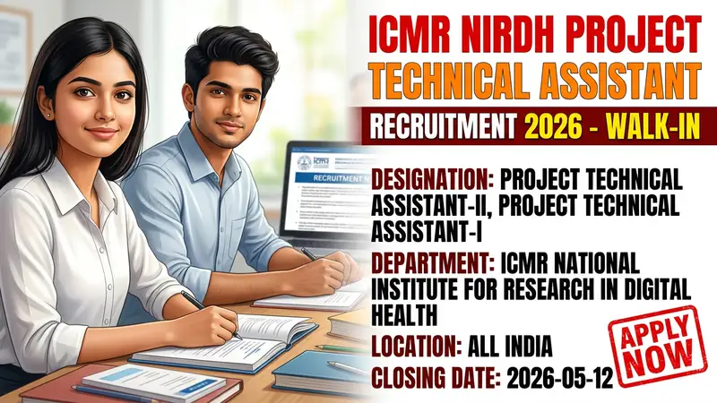 ICMR National Institute for Research in Digital Health Project Technical Assistant recruitment