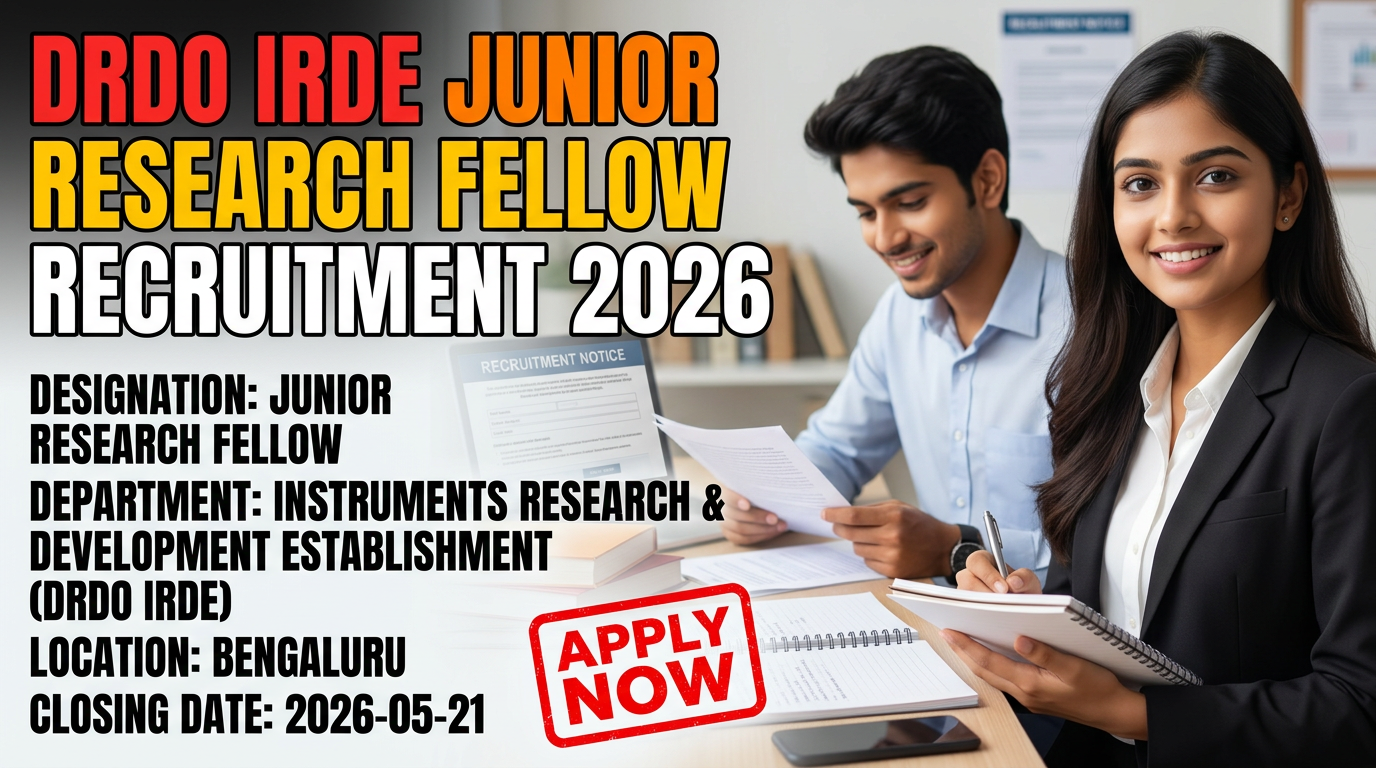 DRDO IRDE Junior Research Fellow recruitment