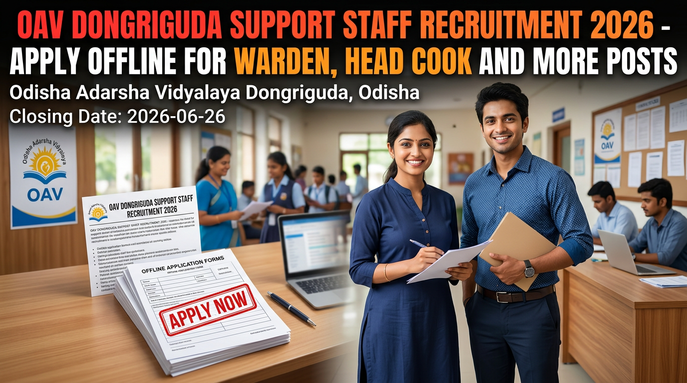 OAV Dongriguda Support Staff Recruitment 2026 notification for contractual positions