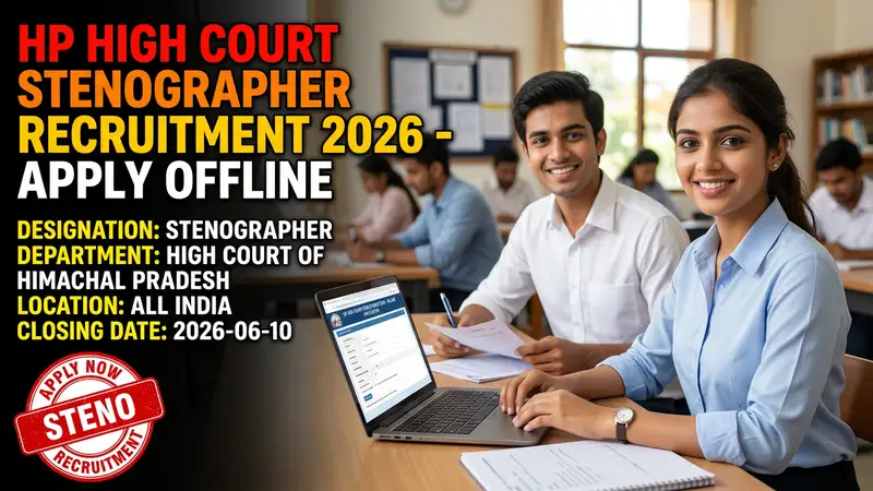 HP High Court Stenographer Recruitment 2026 notification for 2 vacancies
