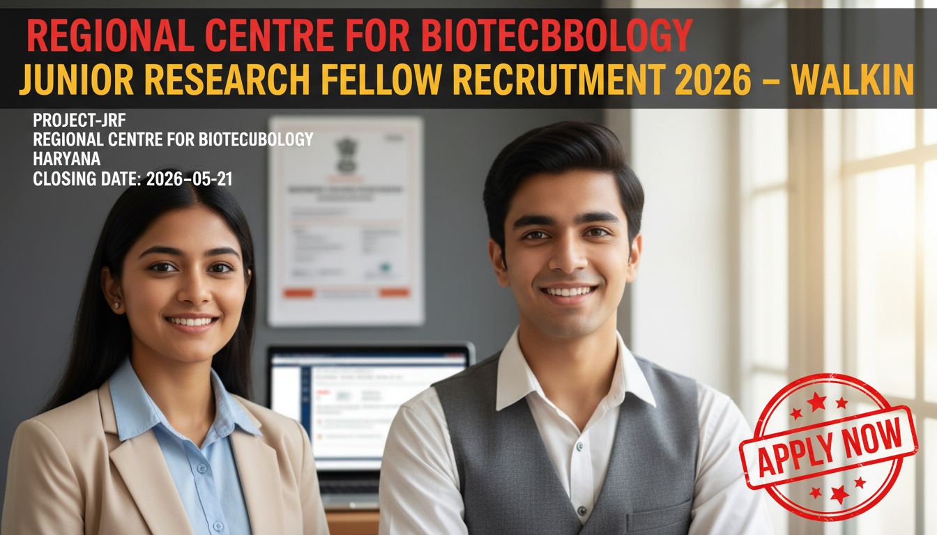 Regional Centre for Biotechnology Junior Research Fellow Recruitment